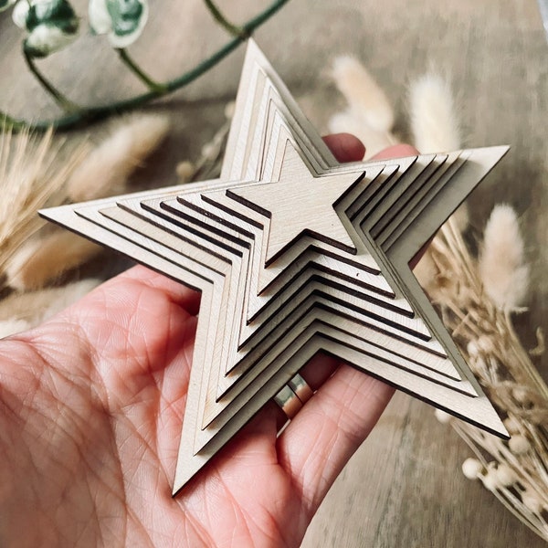 10x Wooden Stars / Star Cutouts from 30mm Wide  | 3mm Plywood Small Wooden Stars