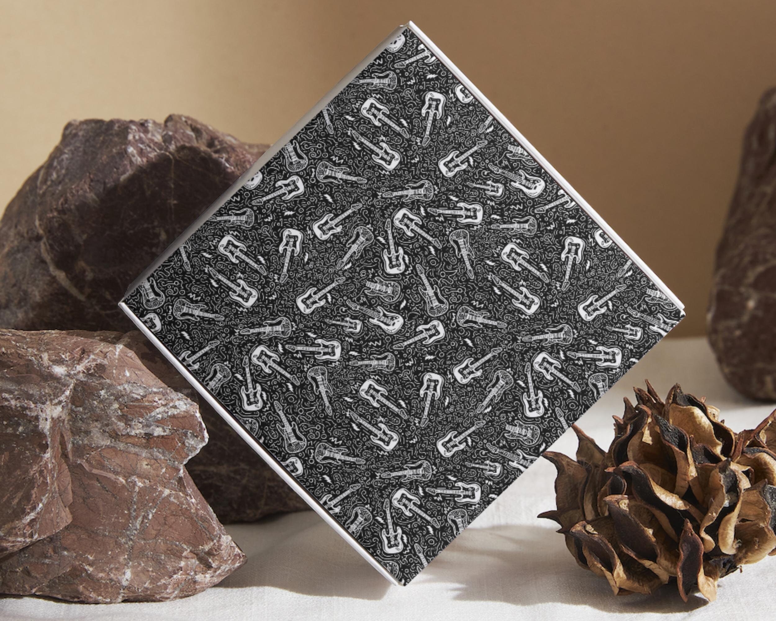 Rock Music Seamless Pattern - Black and White Guitars & Doodles ...