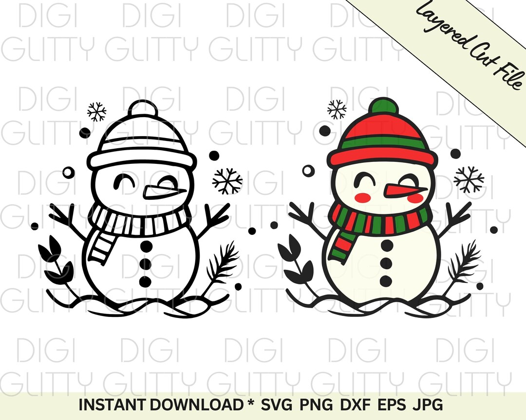Snowman SVG Layered Cut Files for Cricut & Silhouette Snowman Vector ...