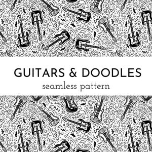 Gitaar naadloos patroon - digitale download png- en jpg-bestanden, commercieel gebruik toegestaan