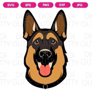 German Shepherd SVG - Layered Design for Cricut, Silhouette, Car Stickers, Iron-On Transfers, Vinyl Decals, Digital Download