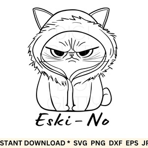 Grumpy cat svg Eski-no, cranky svg, cat clipart, meme svg, Gift Ideas, Cut File Cricut, Commercial use allowed