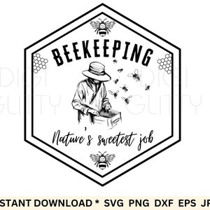 Bijenteelt SVG, imker ontwerp voor shirt, natuur-geïnspireerde SVG, bijenteelt hobby ontwerp, digitale download, gesneden bestand voor Cricut