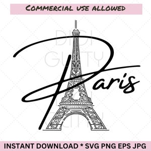Arquivo svg de clipart de Paris para transferência de vinil, cricut, sublimação. Uso comercial permitido. Download digital eps, svg, png e jpg