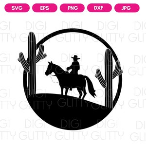 カウボーイのアウトライン SVG、レーザーカット用ワイルドウェストデザイン、クリカット、シルエット、西部劇のベクター、デジタルダウンロード png、eps、dxf