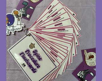 Radiologic Tech Spine Flashcards - X-ray Tech Spine flashcards - Radiographic Spine Flashcards + Positioning Cards - Laminated Flashcards
