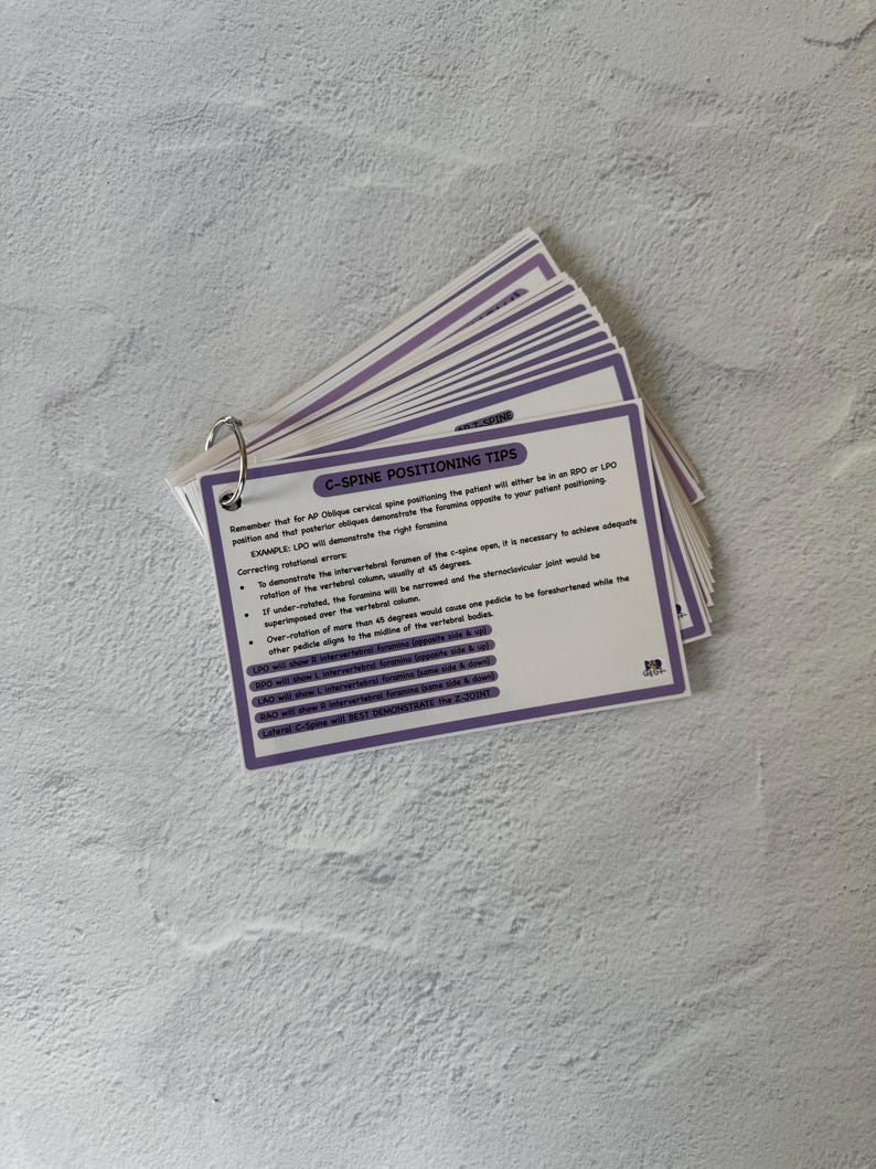 2026 Radiologic Tech Spine Flashcards | X-ray Positioning Cards ...