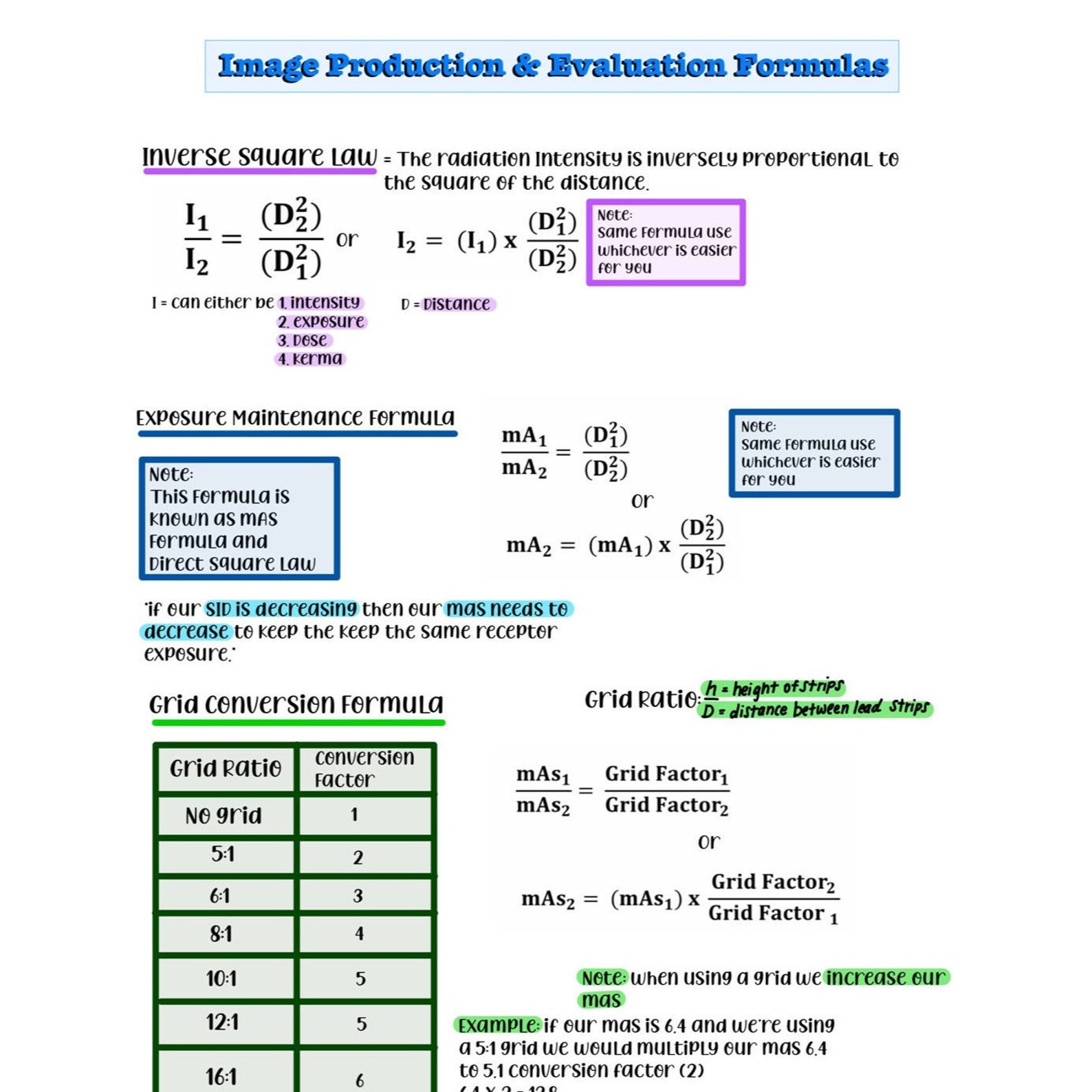 Radiology Formulas at Christina Boatright blog