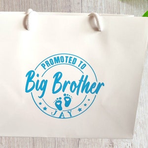 Big brother gift, New sibling gift, Brother gift bag, New baby bag, Promoted to big brother. image 1