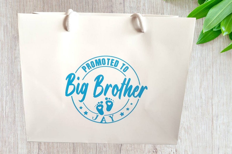 Big brother gift, New sibling gift, Brother gift bag, New baby bag, Promoted to big brother. image 1