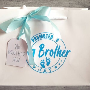 Big brother gift, New sibling gift, Brother gift bag, New baby bag, Promoted to big brother. image 2