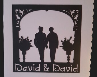 Mr & Mr wedding card, Gay wedding, Special wedding card for Son and son in law, Personalised wedding card