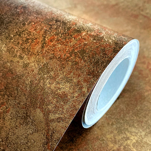 Copper Gold Wallpaper in Metallic Industrial Concrete look for Living Room, Bedroom Easy to Install 100% Made in Germany
