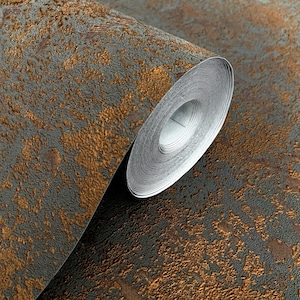 Copper bronze wallpaper concrete for living room, bedroom, non-woven wallpaper 100% Made in Germany