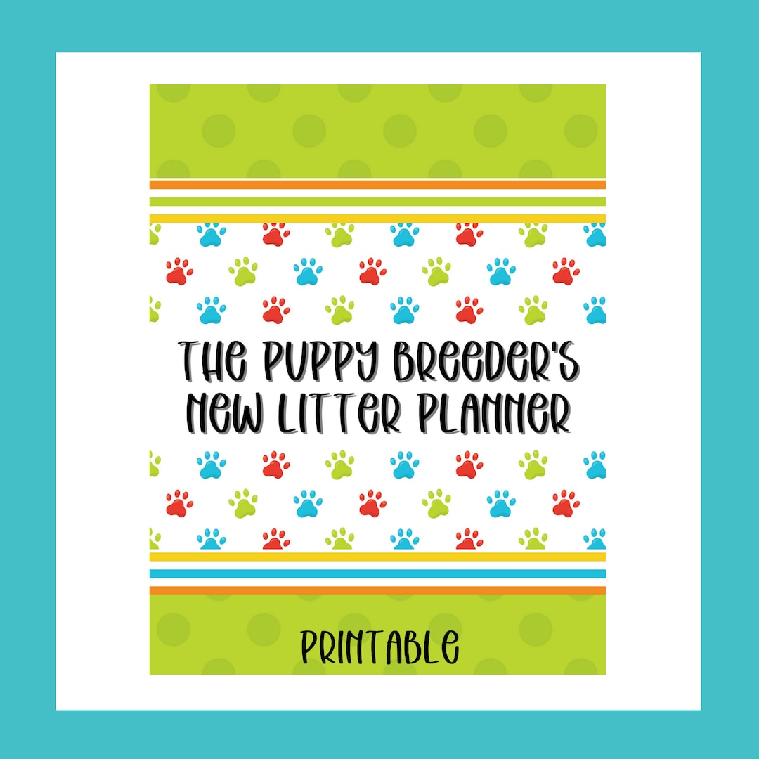 Puppy Breeder Whelping Litter Printable - Tracking Charts and Checklists - Etsy