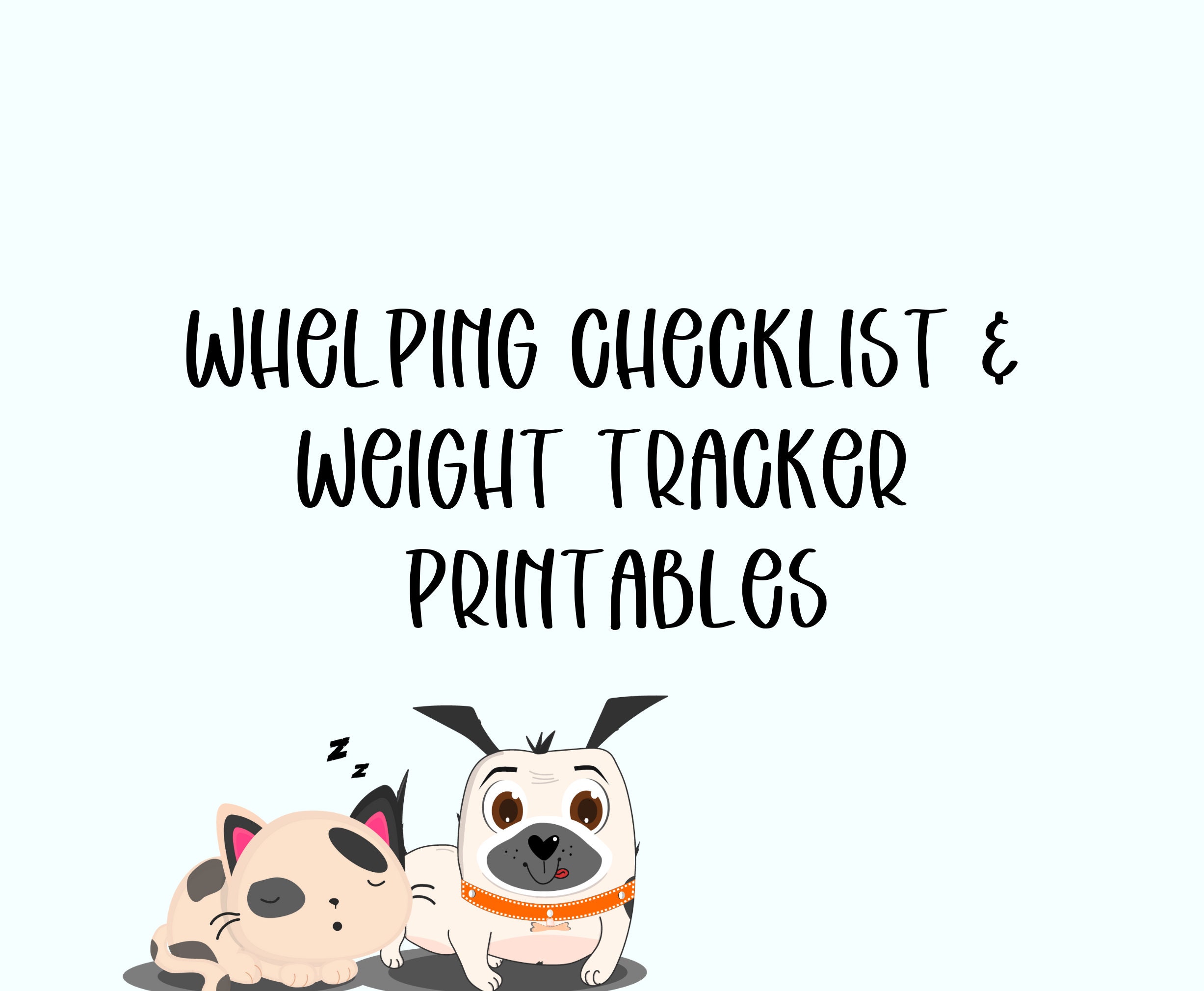 Puppy Breeder Whelping Litter Printable - Charts and Trackers Grayscale - Etsy