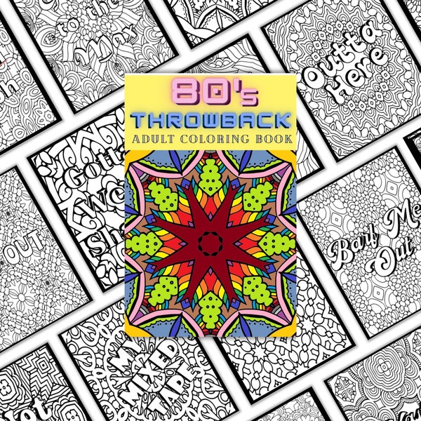 80s Throwback Nostalgic Funny Adult Coloring Pages