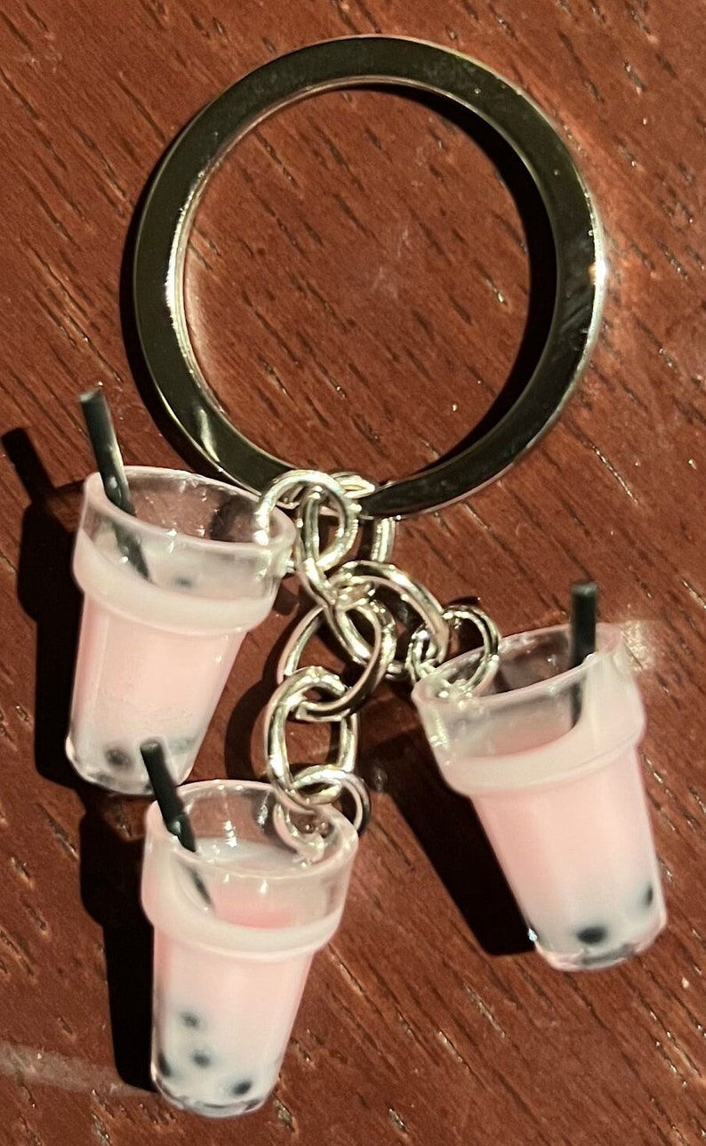 Kawaii Boba Tea Keychains Assorted Colors With Straws Etsy