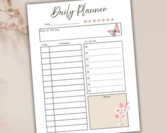 Minimalist Daily Planner: To-Do List, Time Blocking (Printable PDF)