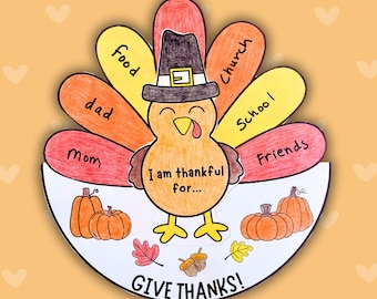 Thankful Fall Turkey Cut & Paste Craft, Build a Thanksgiving Turkey Coloring Printable, Give Thanks Autumn Sunday School Activity For Kids