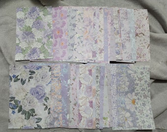 2 sided sheets| 50 pieces junk journal materials| ephemera paper|crafting paper|scrapbook|100 patterns| Vintage|6 to choose