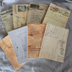 50 pieces Vintage Junk Journal Notes Papers Materials booklet|