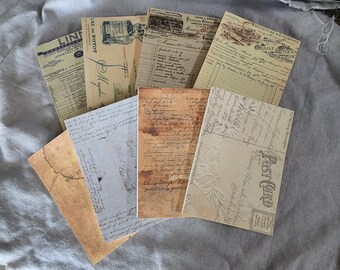 50 pieces Vintage Junk Journal Notes Papers Materials booklet|
