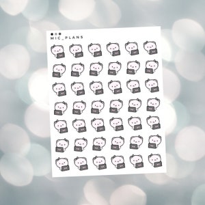 Work Laptop Pig Planner Character Sticker | Hand Drawn Planner Stickers