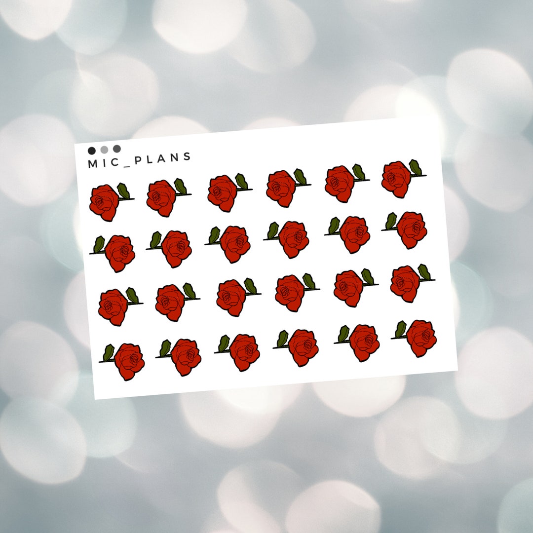 Rose Doodle Sticker Hand Drawn Planner Stickers - Etsy
