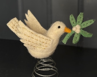 Mistletoe Peace Dove Tree Topper