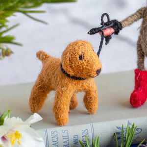 Felt Labrador Dog Handmade Golden Girl Tiny Needle Felted Labrador Sculpture Artisan Dog Gift