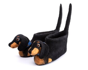 Kids' Dotty Dachshund Slippers