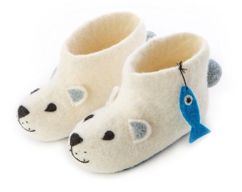 Kids' Peter Polar Bear Slippers