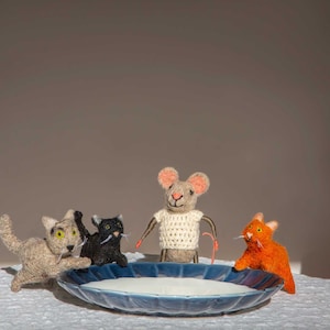 Cat Lady Mouse - Cat Lady Gift Choice of Black, Ginger, or Grey – Handmade Felt Gift, Cute Feline Toy, Perfect Pet Present image 1
