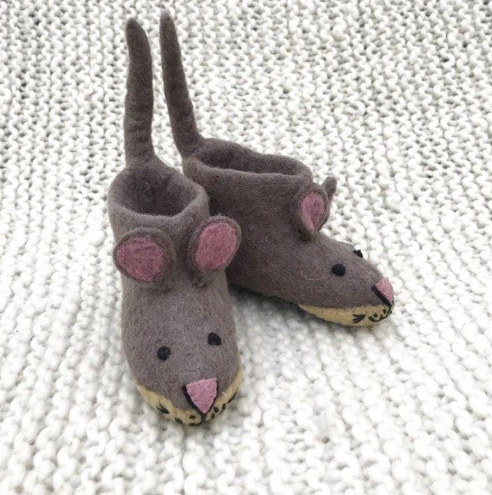 Kids Mae Mouse Slippers Sew Heart Felt Etsy Australia