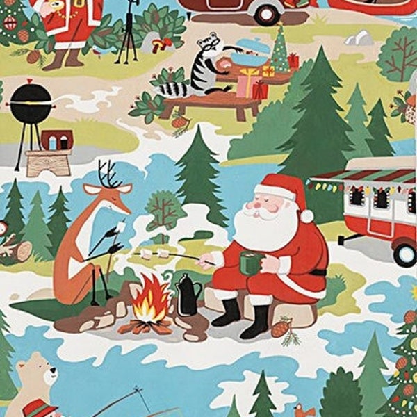 Alexander Henry's Santa goes Glamping  De Leon Design Group Fabric by the meter