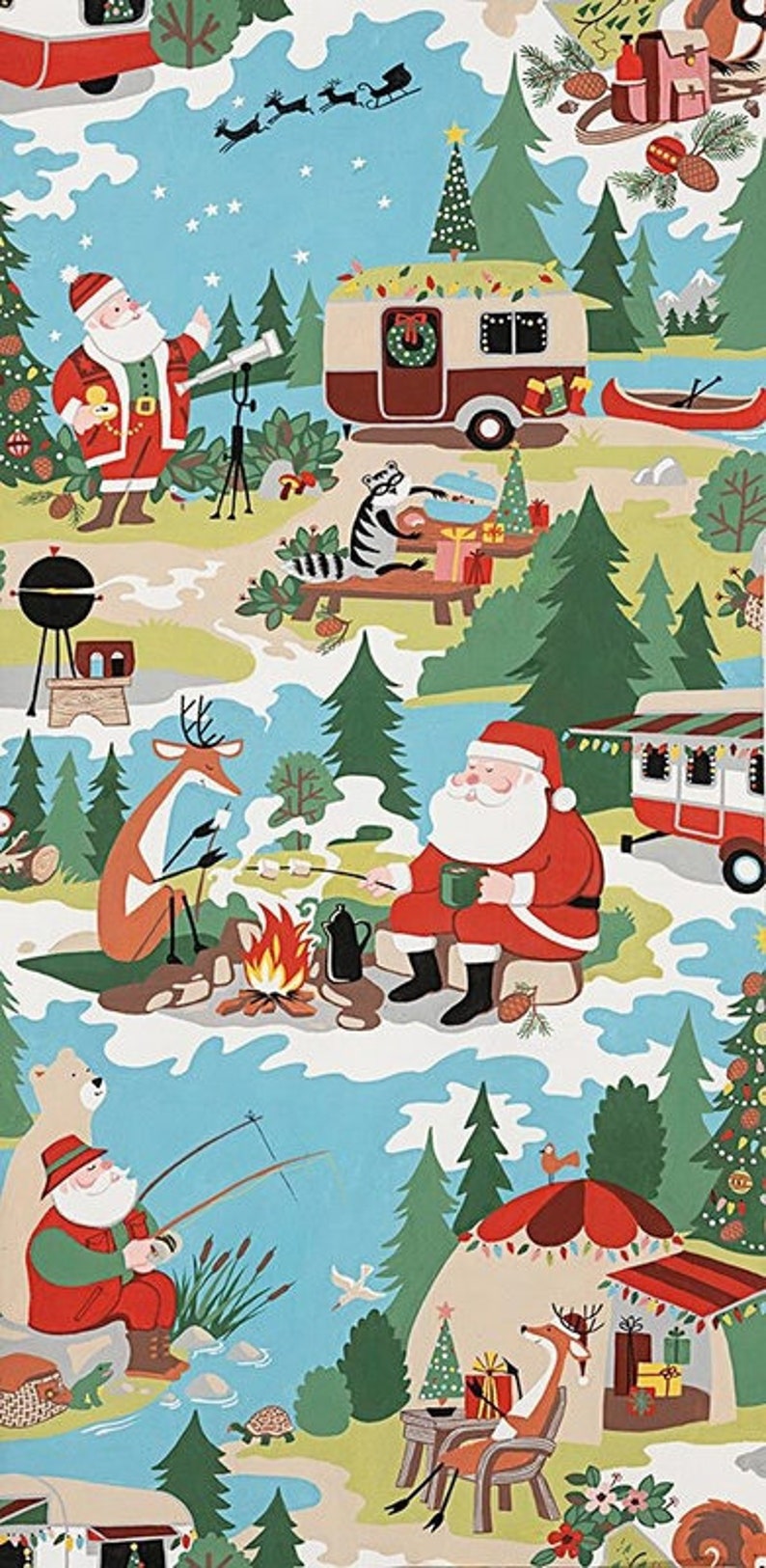 Alexander Henry's Santa goes Glamping De Leon Design Group Fabric by the meter image 1