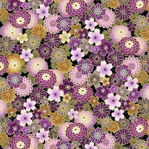 1/2 a meter of Small Asian flowers  from FLEUR Collection by Chong-A Hwang Designer for Timeless Treasures fabrics