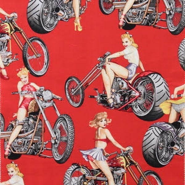 Alexander Henry's Hot Wheels Red De Leon Design Group Fabric by the meter