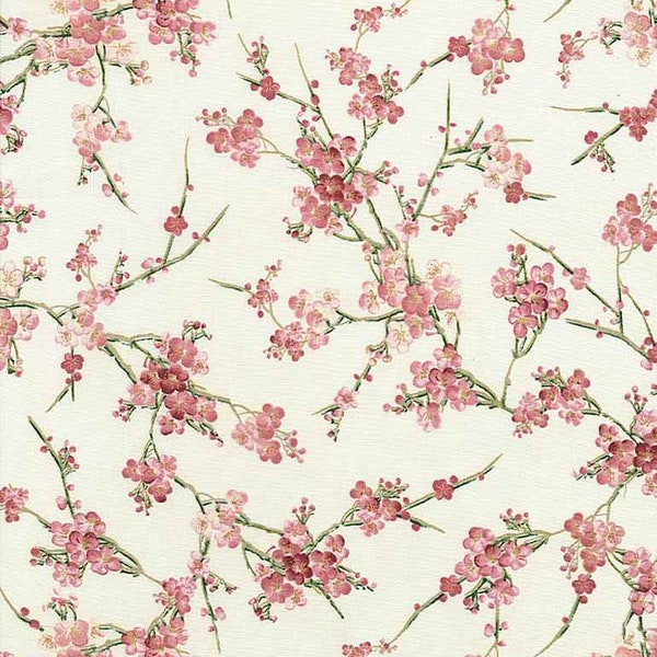 SAKURA CHERRY BLOSSOMS Cream aus der Sakura Collection by Chong-A Hwang Designer for Timeless Treasures fabrics