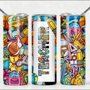 Teachers | 20oz Stainless Steel Tumbler | Sublimation Tumbler Slide Closure Lid, Straw, Slip Resistant Bottom