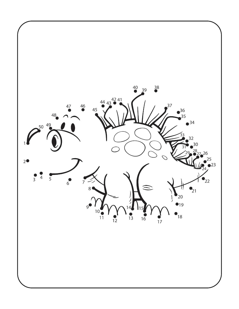Dot Marker Printable Dinosaur Dot to Dot Worksheets for - Etsy