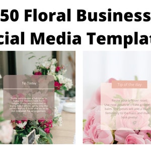 50 Flowers Instagram Templates, Flower Business Instagram, Floral Shop Social media Templates, Flower Shop Quotes, Facebook, Twitter