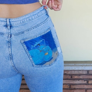 Aladdin Genie Hand Painted Jeans