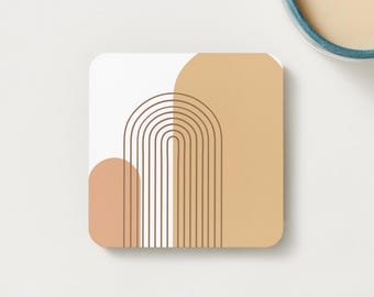 Sottobicchieri con decorazioni a linee in terracotta e arancione