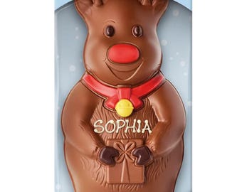 Renna di cioccolato al latte personalizzata 200g
