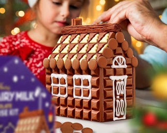 Kit per realizzare una casetta di cioccolato natalizia Cadbury Dairy Milk da 840 g