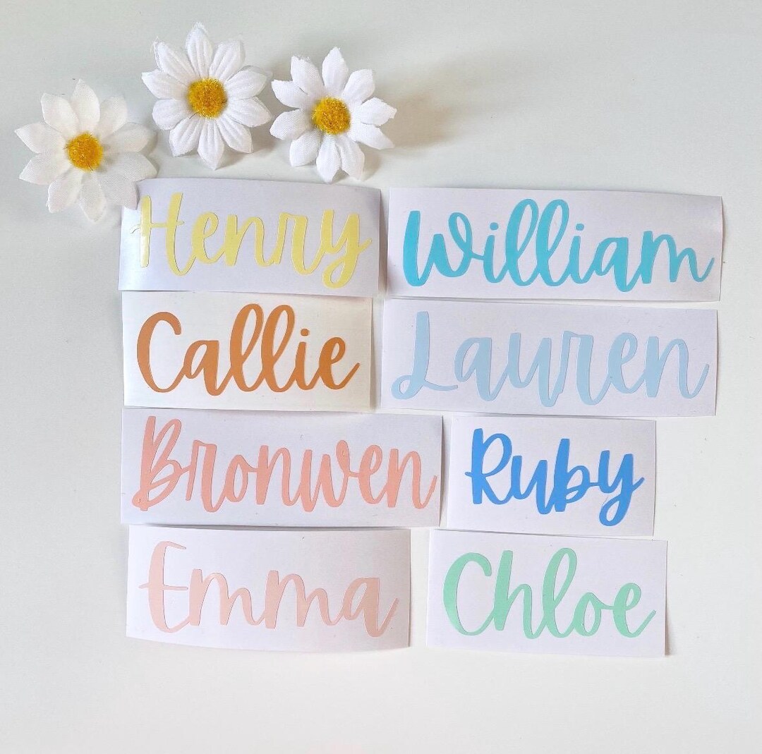 Personalised Name Vinyl Decal | Custom Name Sticker | Laptop, Water ...