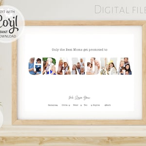 Grandma Photo Collage Gift: Personalized Mother&#39;s Day Wall Art (Digital Download) 006