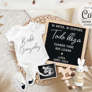 Zwangerschapsaankondiging Spaans, Anuncio de Embarazo, Baby Reveal Social Media, Ni antes ni despues Todo llega cuando tiene que llegar #033